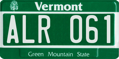 VT license plate ALR061