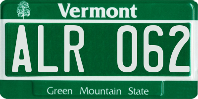 VT license plate ALR062