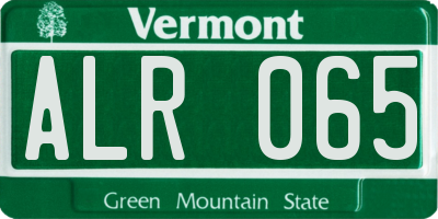 VT license plate ALR065