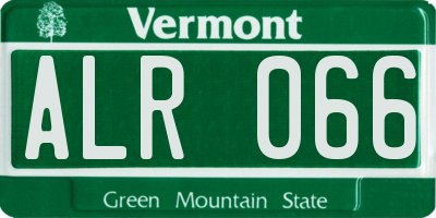 VT license plate ALR066