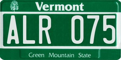 VT license plate ALR075