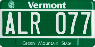 VT license plate ALR077