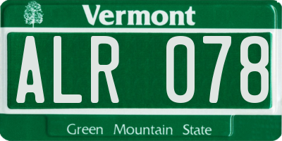 VT license plate ALR078