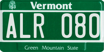 VT license plate ALR080