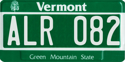 VT license plate ALR082
