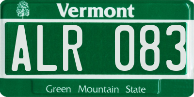 VT license plate ALR083