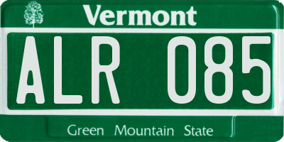 VT license plate ALR085