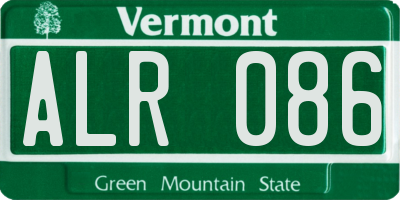 VT license plate ALR086