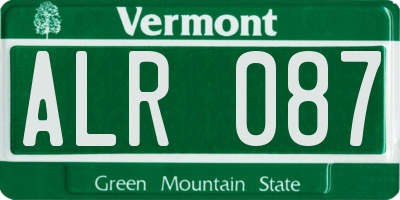 VT license plate ALR087