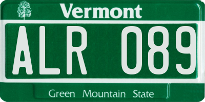 VT license plate ALR089