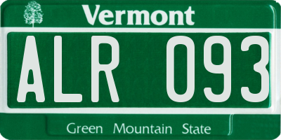 VT license plate ALR093