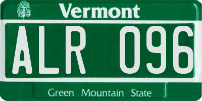 VT license plate ALR096