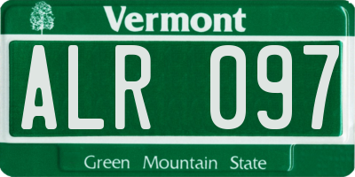 VT license plate ALR097