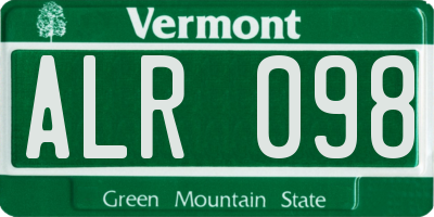 VT license plate ALR098