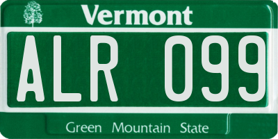 VT license plate ALR099