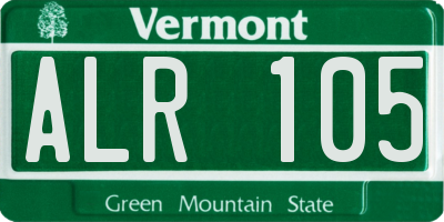 VT license plate ALR105