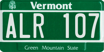 VT license plate ALR107