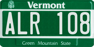 VT license plate ALR108