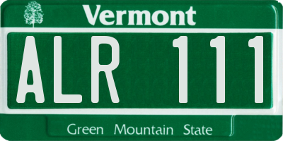 VT license plate ALR111