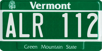 VT license plate ALR112