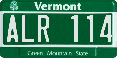 VT license plate ALR114