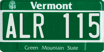 VT license plate ALR115