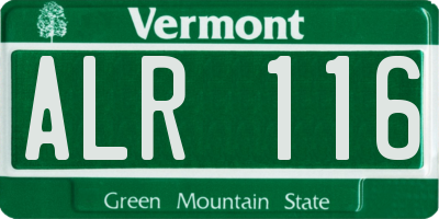VT license plate ALR116