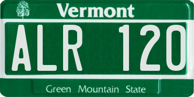 VT license plate ALR120