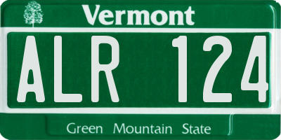 VT license plate ALR124