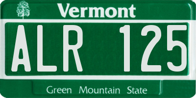 VT license plate ALR125