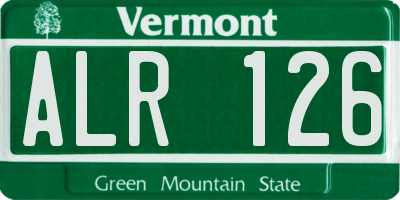 VT license plate ALR126