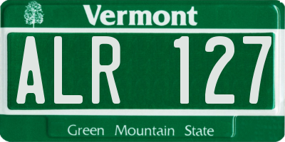 VT license plate ALR127