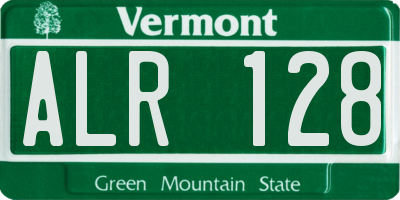 VT license plate ALR128