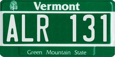 VT license plate ALR131