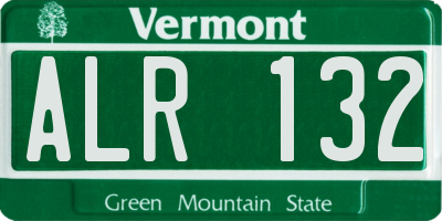 VT license plate ALR132