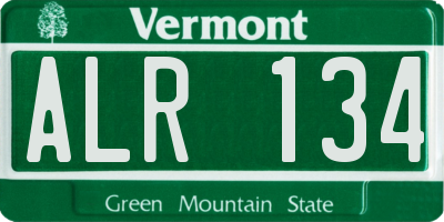VT license plate ALR134