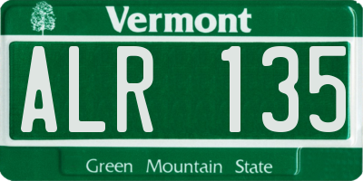 VT license plate ALR135