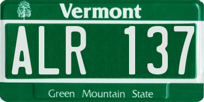 VT license plate ALR137