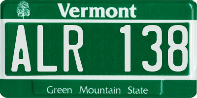VT license plate ALR138