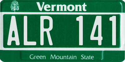 VT license plate ALR141