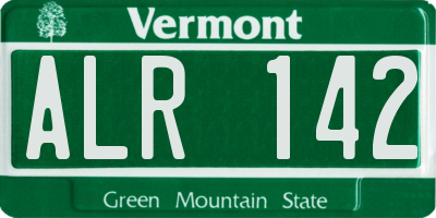 VT license plate ALR142