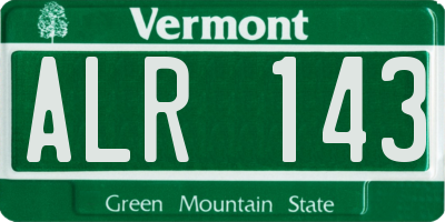 VT license plate ALR143