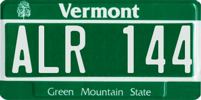 VT license plate ALR144