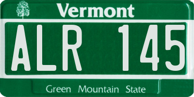 VT license plate ALR145