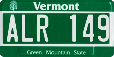 VT license plate ALR149