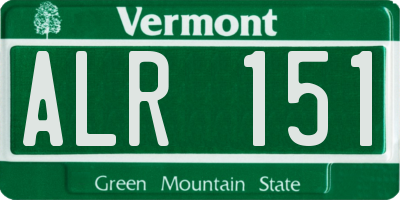 VT license plate ALR151