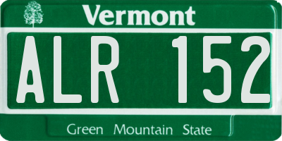 VT license plate ALR152