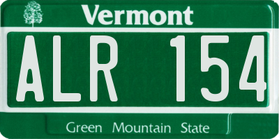 VT license plate ALR154