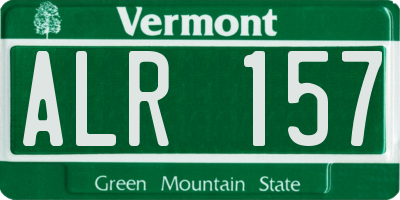 VT license plate ALR157