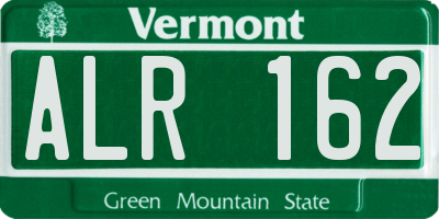 VT license plate ALR162